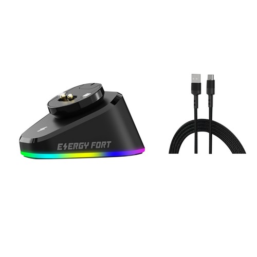 USB RGB Charging Charger Dock Base For Logitech G Pro X Superlight Mouse - Afbeelding 7 van 12