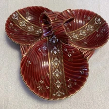 Antique 19th c. Old Paris Porcelain  Shell Serving Dish Bowl Signed