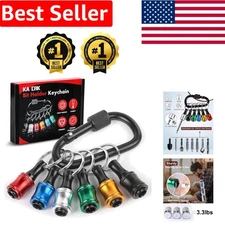 Push to Unlock 6pcs 1/4 Inch Hex Shank Aluminum Screwdriver Bit Holder Set