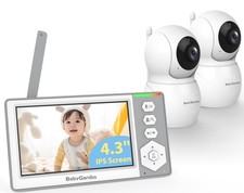 Baby Monitor 2 Cameras 4,3 inch IPS Video No WiFi 1000ft Night Vision ECO