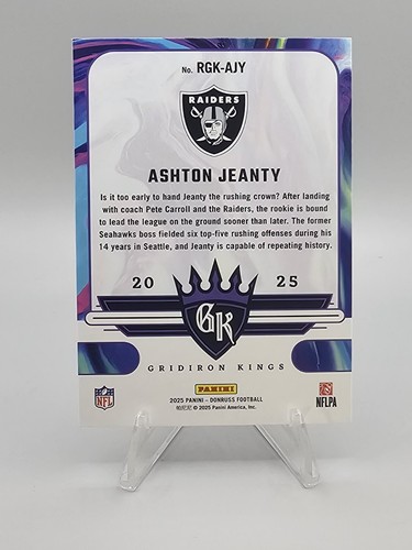 Donruss Football 2025 #GK-AJY Ashton Jeanty Gridiron Kings (RC) 💥 Raiders - Imagen 2 de 2