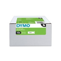 1x10 Dymo D1 Klebeband 9mmx7m schwarz auf weiß für Etikettiermaschine