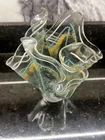 Vintage Murano Vase Handblown Glass Handkerchief Ruffled Art Nouveau 7” H X 6” W
