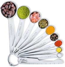 BALCI - 9 Measuring Spoons, Heavy Duty 18/8 Premium Stainless Steel Measuring...