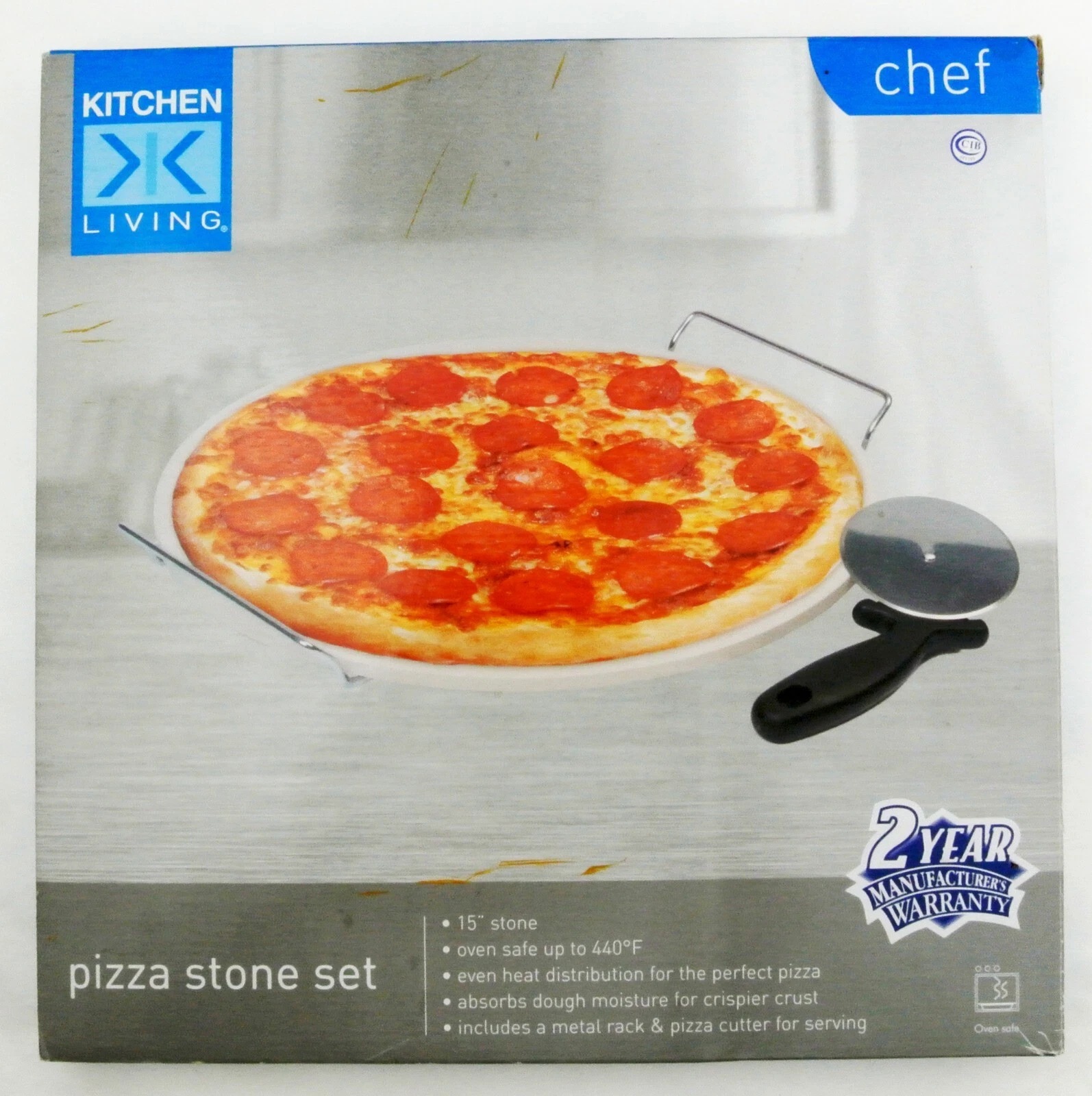 Pizza Stone Set Three Piece 15 Inch Diameter Stone From Kitchen Living NEW
Opens in a new window or 