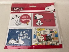 Peanuts Snoopy Magnets 4 Pack 3" x 2 " GOOD MORNING COOKIE BREAK ATTITUDE New!