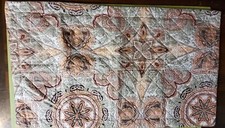 King Size Quilted Style Pillow Shams Covers Paisley Grey Peach Set 2 RT Designs