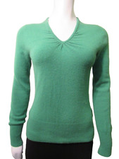 Apt 9 Size M 100 Cashmere V Neck Green Soft Long Sleeve Sweater