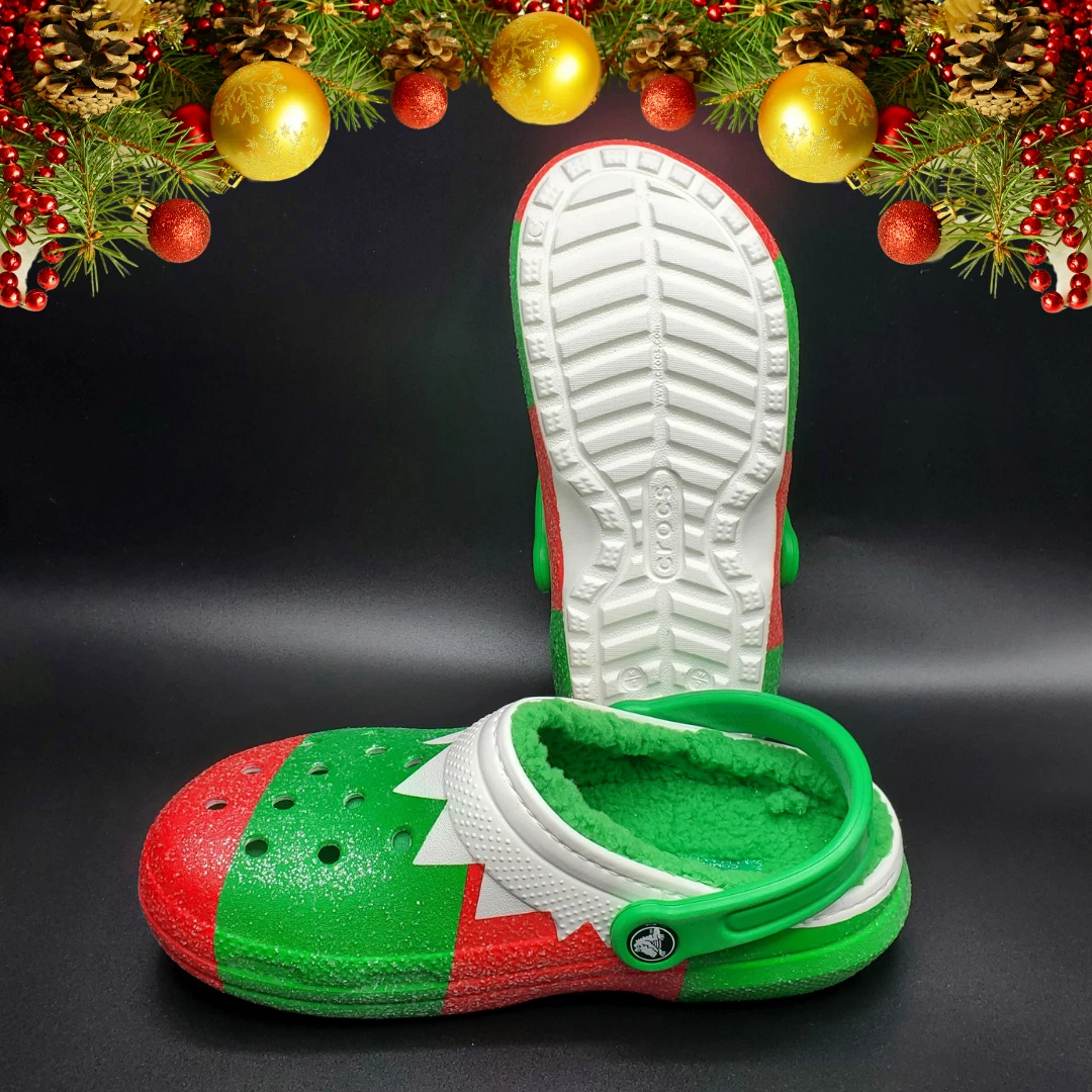 Classic Elf Fur Lined Holiday Christmas Clogs