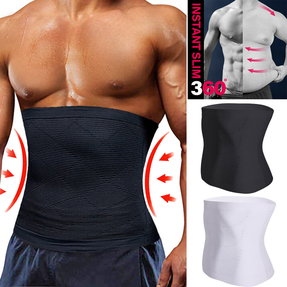Online Men's Tummy Control Body Shaper Waist Slimming Belt Wrap -(Black, XL)