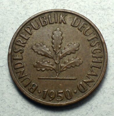 Germany 2Pf. 2 Phennig 1950-J KM# 106 Europe Coin 