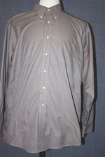 Jos A Bank Travelers Collection Dress Shirt Mens L Blue Brown Check Long Sleeve