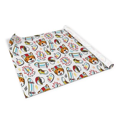 Sticky Back Plastic Self Adhesive Film Wrap Sticker Tiger on a skateboard 100x50