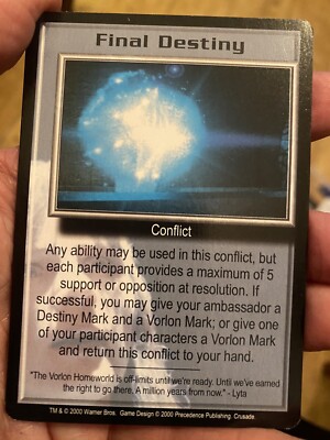 FINAL DESTINY BABYLON 5 CCG COLLECTORS CARD NEAR MINT CRUSADE UNPLAYED PRECEDENC