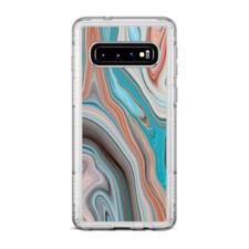 Pelican Adventurer Galaxy S10 Skins Decals Teal Blue Brown Geode Stone Marble
