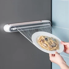 Magnetic Plastic Wrap Dispenser With Cutter and Tin Aluminum Foil Dispenser Cutt