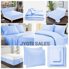 Choose Bedding Set - Sheets/Duvet Covers/Bed Skirt/Pillow Cases Sky Blue Solid