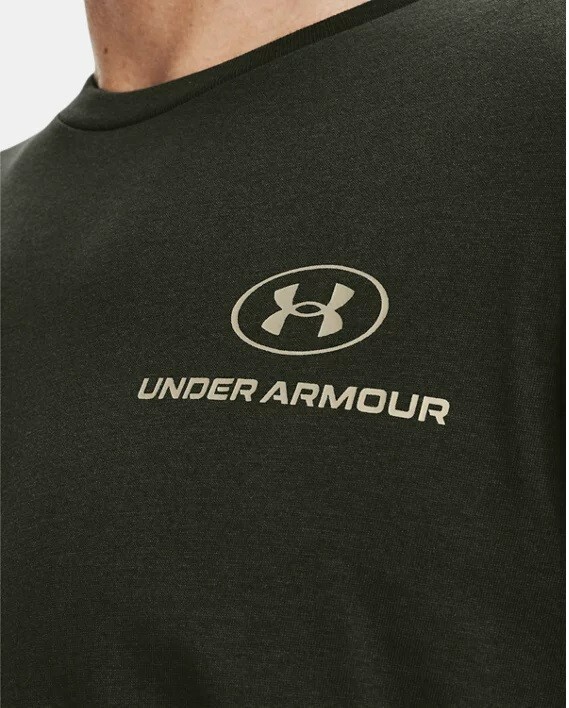 Under Armour Fire & ice tee shirt NWT mens L large front/back dark olive