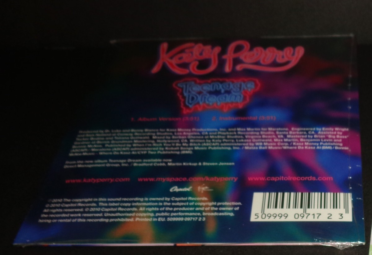 TEENAGE DREAM by KATY PERRY-Rare Collectible NEW Single w/ BONUS