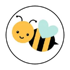 48 BUMBLE BEE ENVELOPE SEALS LABELS STICKERS 1.2" ROUND