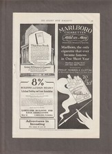 1927 MARLBORO CIGARETTES Magazine AD ~ George M. FORMAN Co. INVESTMENT Bonds