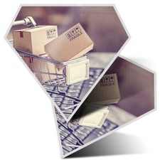 2 x Diamond Stickers 7.5 cm - Online Shopping Trolley Funny  #21966