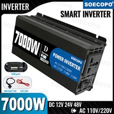 7000W Smart Inverter DC 12V/24V/48V to AC 110V/220V Converter Charger8E