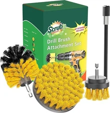 SCRUBIT Drill Brush Set – 3 Power Scrubbers + Bit Extender