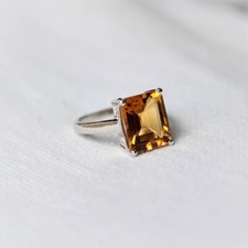 Citrine Gemstone Ring 925 Sterling Silver Handmade Jewelry Ring Anniversary Gift