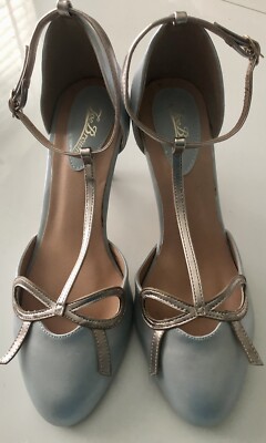 Joe Browns T Bar Duck Egg Blue Shoes Size Uk Wide Dance Occasion