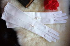Vintage Women's Elsa Schiaparelli 6.5 Long White Gloves