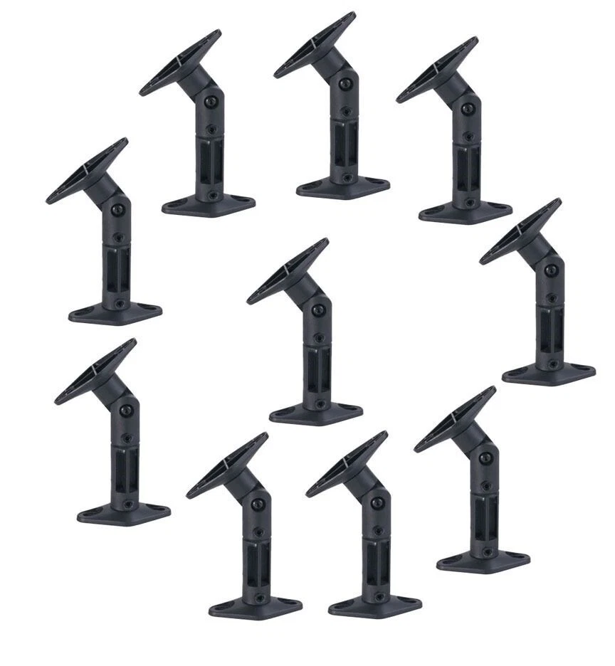 2 Staffe Universali Per Altoparlanti In Metallo Nero - Montaggio A Parete O Soffitto, Regolazione 180°, Portata 13,6 Kg
