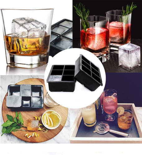 Ice Cube Trays Large Size Flexible 6 Cavity Ice Cube Square Molds for Whiskey... - Picture 5 of 8