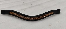3 Row Luxurious Golden Crystal Leather Browband For Horse Bridle.