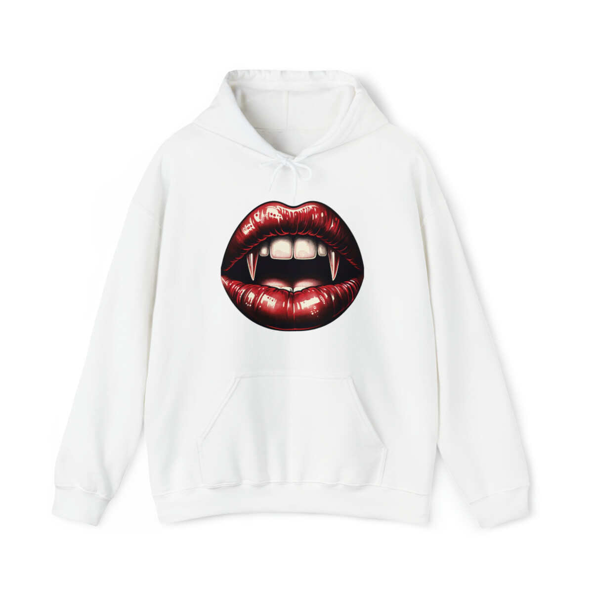 Hoodie Sweatshirt Seductive Glam Vampire Fantasy Teeth Glossy Lip