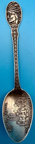 ANTIQUE  STERLING SILVER OKLAHOMA CITY OK COURT HOUSE  SOUVENIR SPOON 3 7/8"