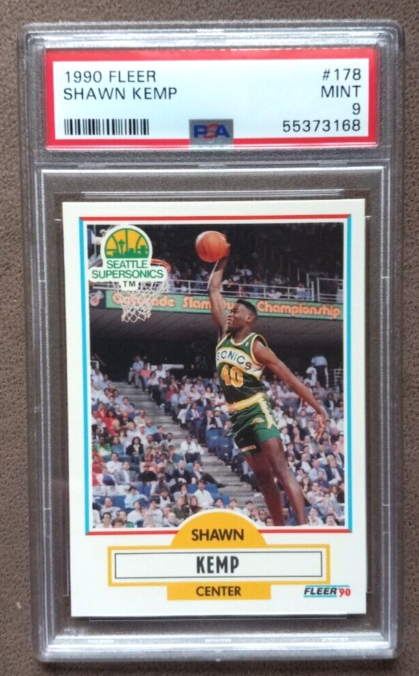 1990 Fleer Basketball Shawn Kemp Rookie Card 279 PSA Graded 9 Mint