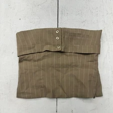 Zara Brown White Stripe Sleeveless Button Zip Tube Top Womens Size X-Small