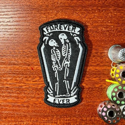 Forever Ever Goth Patch Everlasting Necro Love Embroidered Iron On Patch 3.5x2''