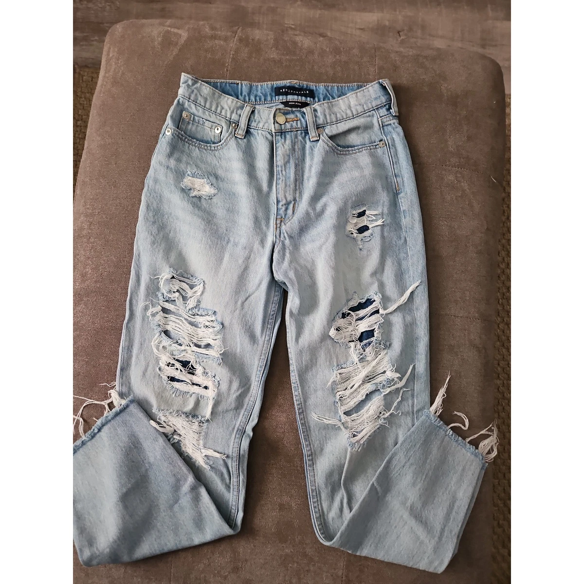 Jean femme American Eagle vintage taille haute bouton-mouche taille 2
