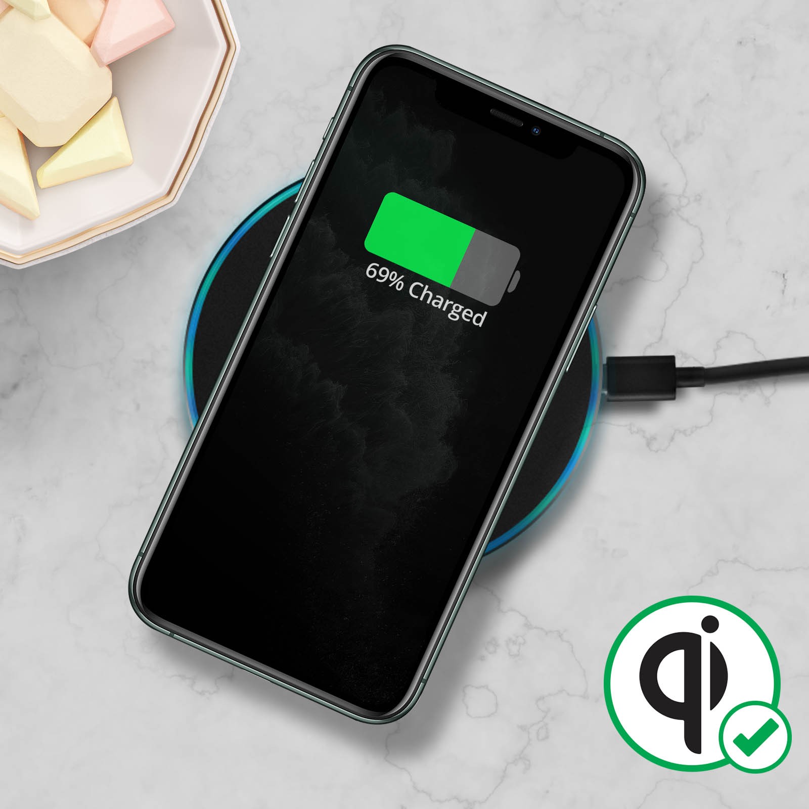 Nappe de charge induction iPhone 11 Pro avec nappe volume flex interne haute réactivité - 4