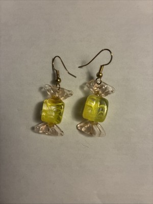 Handmade Clear Glass Wrapped Candy Earrings