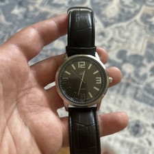 U.S. Polo Assn. US5165 Men’s Quartz Watch Black Dial Leather Band Needs Battery