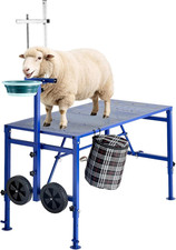 Goat Milking Stand, 600 Lbs Heavy Duty Foldable Goat Stand with Feed Bin  Wheel