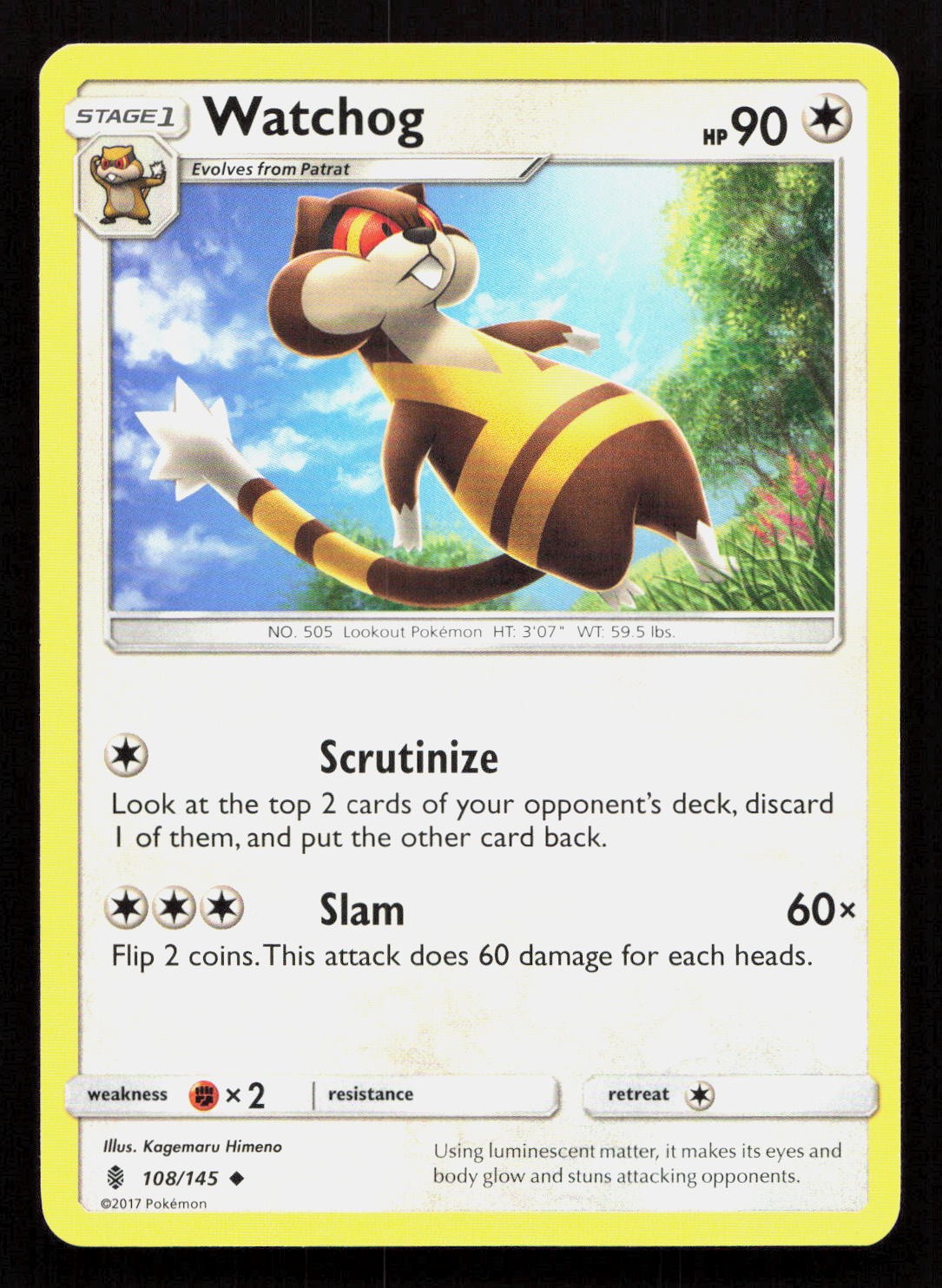 WATCHOG 108/145 Pokemon GUARDIANS RISING