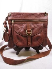 Vintage Fossil Sasha Cognac Leather Crossbody Purse Bag NWT