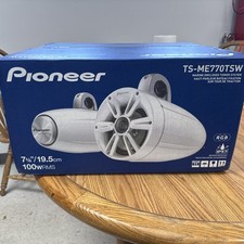 NEW Pioneer TS-ME770TSW 7.7" Marine Tower Speakers w/ White Grilles, LED Lights