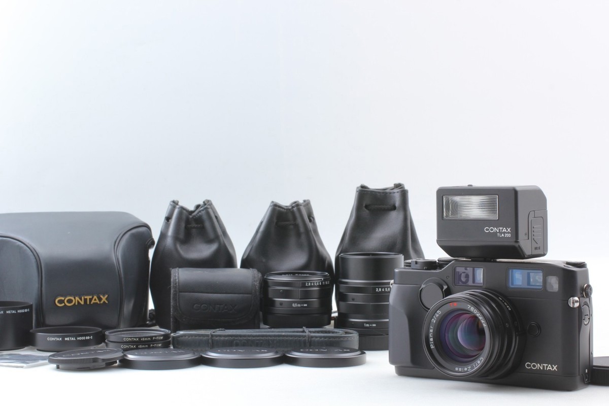 3 Lenses 【TOP MINT】 Contax G2 Black Film Camera 28mm 45mm 90mm