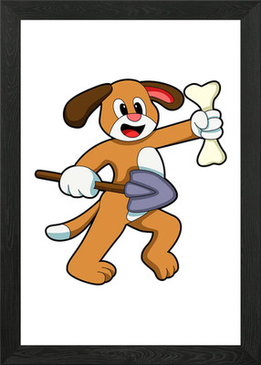 Hundeknochenschaufel gerahmtes Wandbild Poster Leinwanddruck Bild