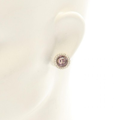 Christian Dior Petit CD Baroque Pierced earrings Gold Plated Pink